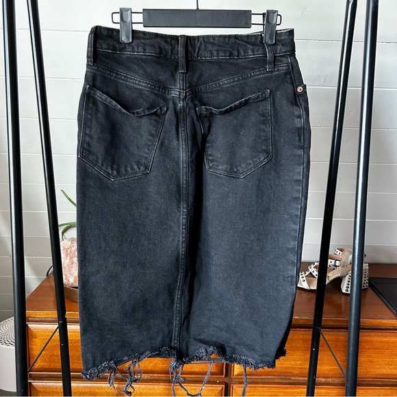 Distressed Denim Midi Skirt - Picture 2 of 2